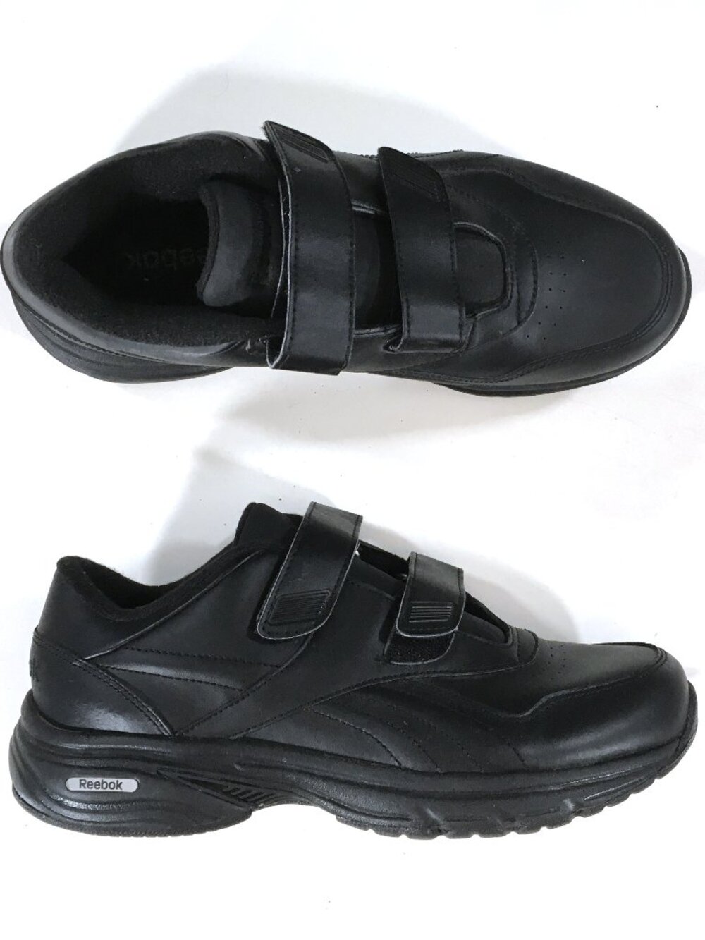 Reebok DMX Max Walking Shoes Womens Size 8 Black Leather Hook Loop